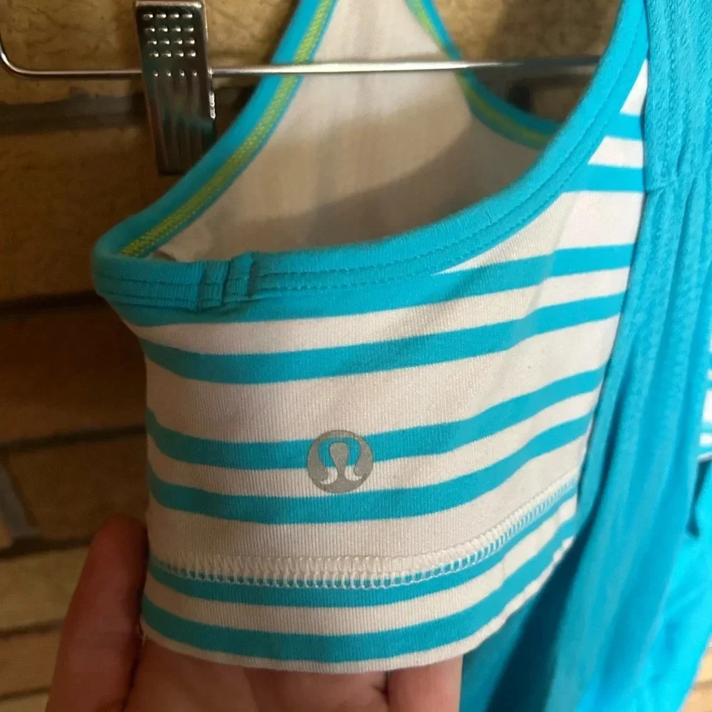 Lululemon No Limits Tank Spry Blue / Twin Stripe Spry Blue Size Size 2-4